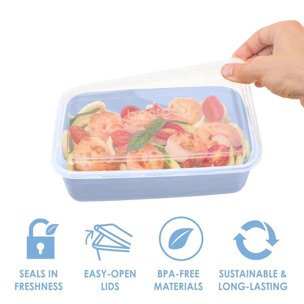 Bentgo Prep 1-Compartment Meal Prep Containers – 20-Piece Set (10 Trays + lids)